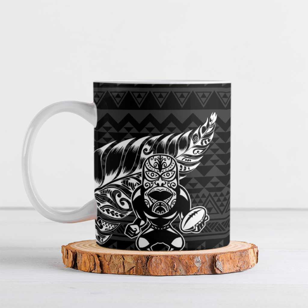 New Zealand Rugby Warrior Custom Ceramic Mug Black Fern Taniko Motif - Aussie Hoodie