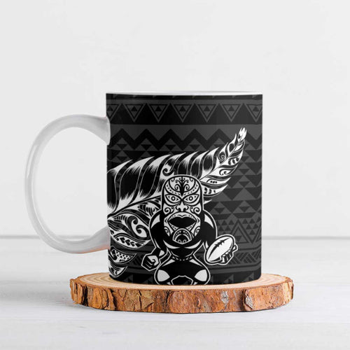 New Zealand Rugby Warrior Custom Ceramic Mug Black Fern Taniko Motif - Aussie Hoodie
