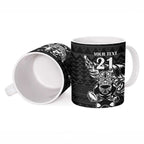 New Zealand Rugby Warrior Custom Ceramic Mug Black Fern Taniko Motif - Aussie Hoodie