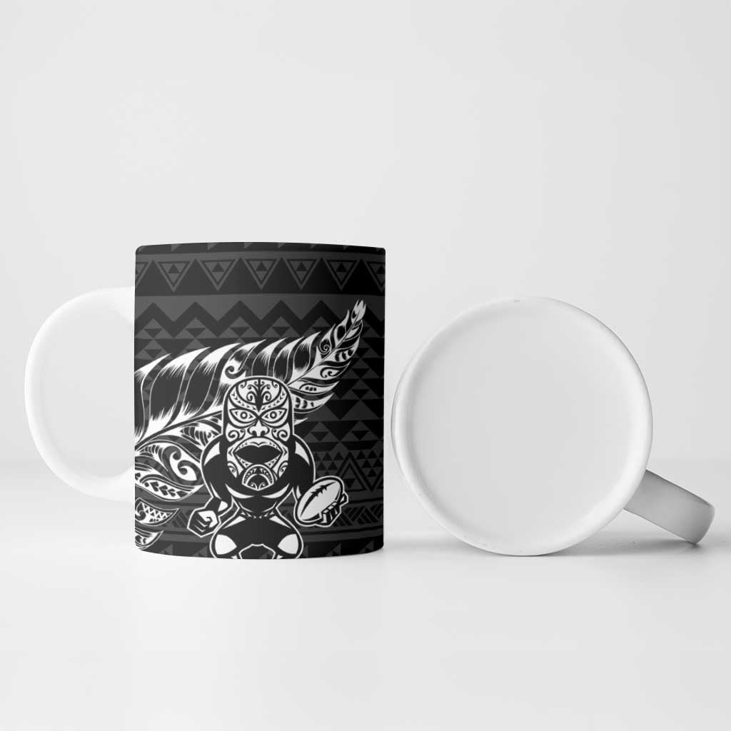 New Zealand Rugby Warrior Custom Ceramic Mug Black Fern Taniko Motif - Aussie Hoodie