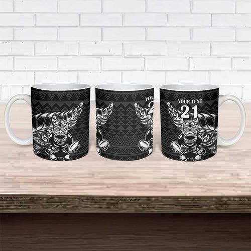 New Zealand Rugby Warrior Custom Ceramic Mug Black Fern Taniko Motif - Aussie Hoodie