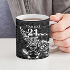 New Zealand Rugby Warrior Custom Ceramic Mug Black Fern Taniko Motif - Aussie Hoodie