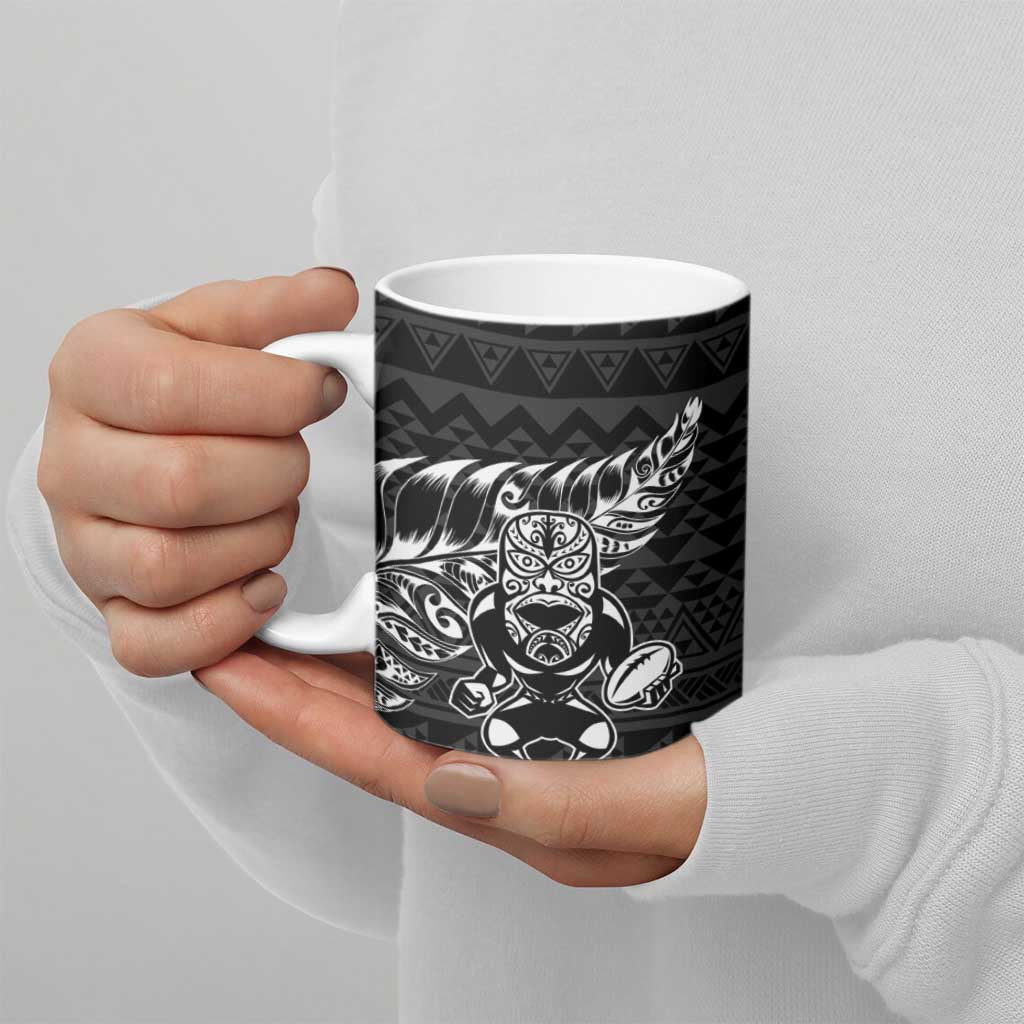 New Zealand Rugby Warrior Custom Ceramic Mug Black Fern Taniko Motif - Aussie Hoodie