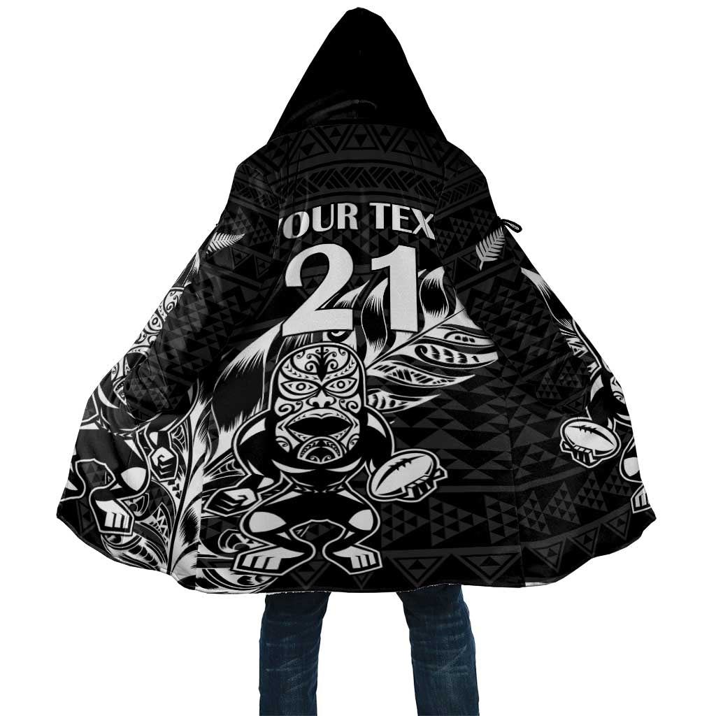 New Zealand Rugby Warrior Custom Cloak Black Fern Taniko Motif - Aussie Hoodie