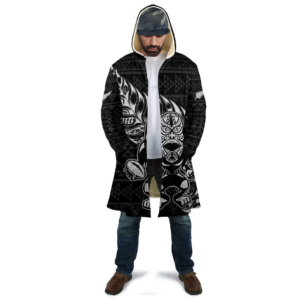 New Zealand Rugby Warrior Custom Cloak Black Fern Taniko Motif - Aussie Hoodie