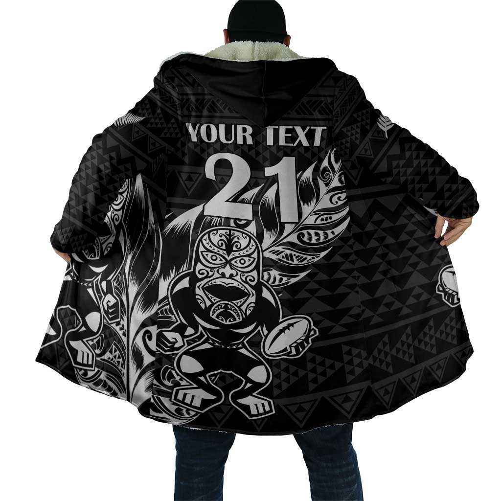 New Zealand Rugby Warrior Custom Cloak Black Fern Taniko Motif - Aussie Hoodie