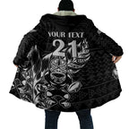 New Zealand Rugby Warrior Custom Cloak Black Fern Taniko Motif - Aussie Hoodie