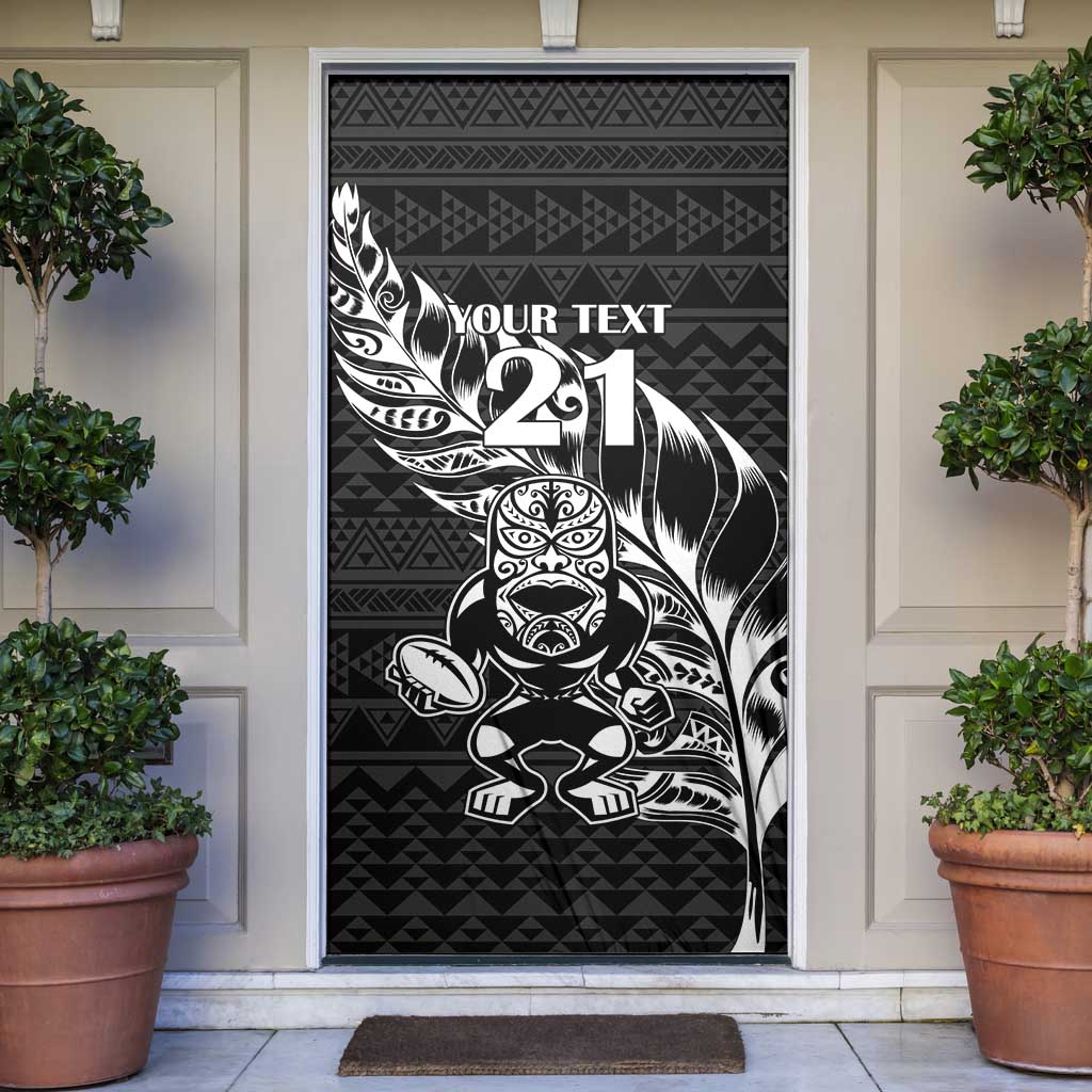 New Zealand Rugby Warrior Custom Door Cover Black Fern Taniko Motif - Aussie Hoodie