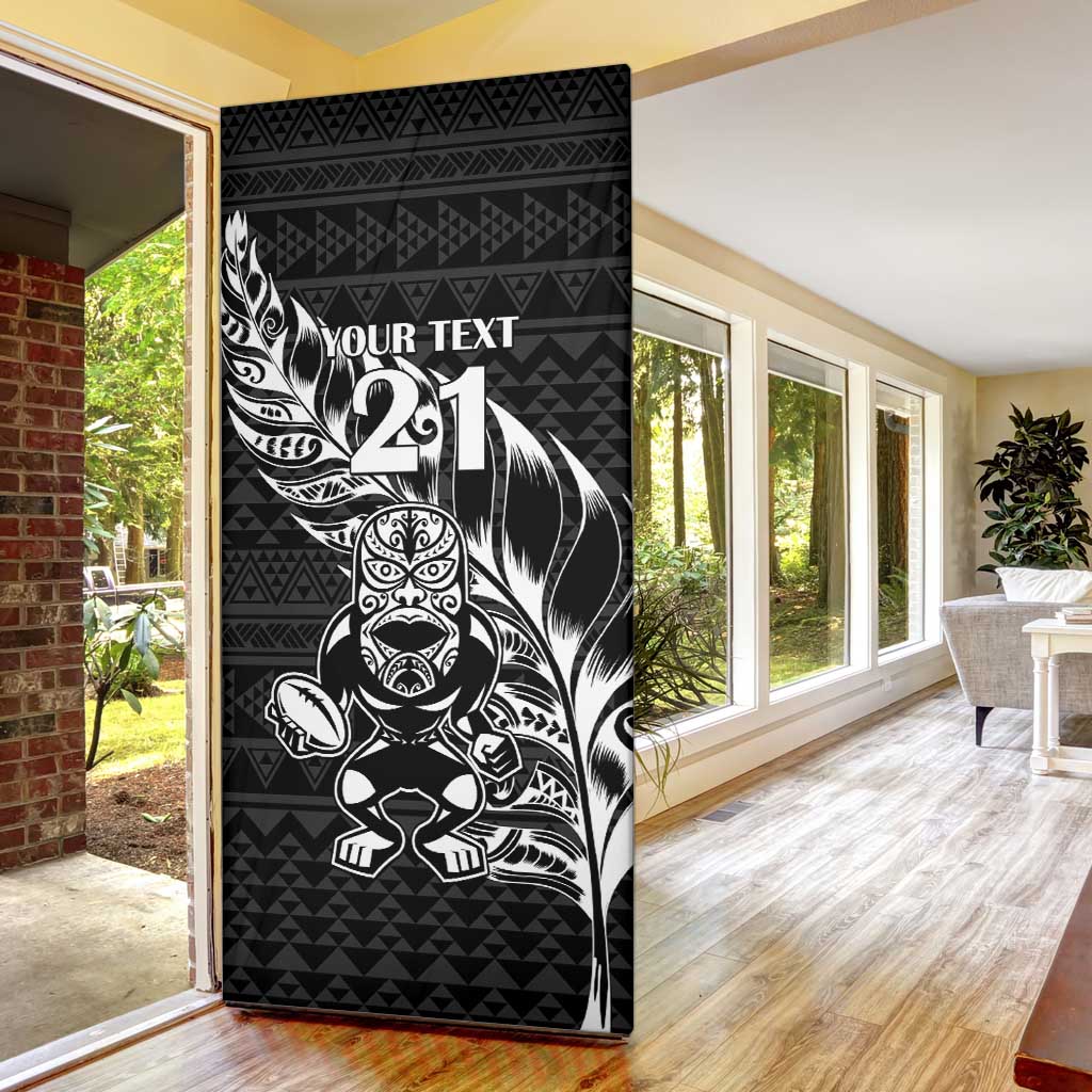 New Zealand Rugby Warrior Custom Door Cover Black Fern Taniko Motif - Aussie Hoodie