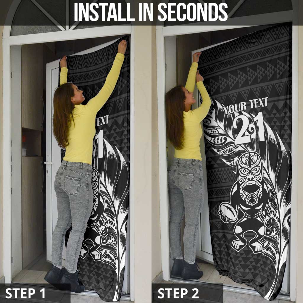 New Zealand Rugby Warrior Custom Door Cover Black Fern Taniko Motif - Aussie Hoodie
