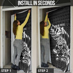 New Zealand Rugby Warrior Custom Door Cover Black Fern Taniko Motif - Aussie Hoodie