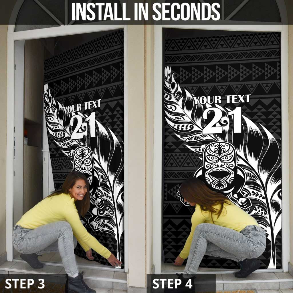 New Zealand Rugby Warrior Custom Door Cover Black Fern Taniko Motif - Aussie Hoodie