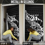 New Zealand Rugby Warrior Custom Door Cover Black Fern Taniko Motif - Aussie Hoodie