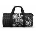 New Zealand Maori Rugby Warrior Custom Duffle Bag Black Fern Taniko Motif