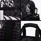 New Zealand Maori Rugby Warrior Custom Duffle Bag Black Fern Taniko Motif