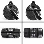 New Zealand Maori Rugby Warrior Custom Duffle Bag Black Fern Taniko Motif