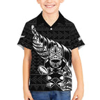 New Zealand Rugby Warrior Custom Hawaiian Shirt Black Fern Taniko Motif
