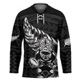 New Zealand Rugby Warrior Custom Hockey Jersey Black Fern Taniko Motif - Aussie Hoodie