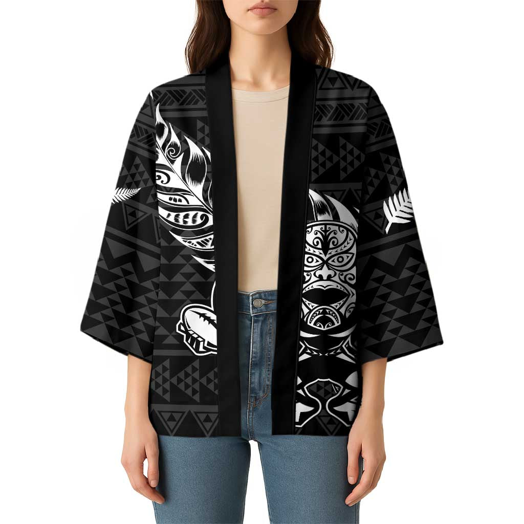 New Zealand Rugby Warrior Custom Kimono Black Fern Taniko Motif - Aussie Hoodie