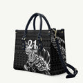 New Zealand Rugby Warrior Custom Leather Bag Black Fern Taniko Motif - Aussie Hoodie