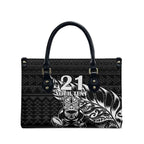 New Zealand Rugby Warrior Custom Leather Bag Black Fern Taniko Motif - Aussie Hoodie