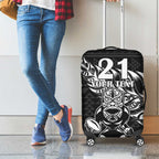 New Zealand Rugby Warrior Custom Luggage Cover Black Fern Taniko Motif