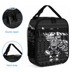 New Zealand Maori Rugby Warrior Custom Lunch Bag Black Fern Taniko Motif