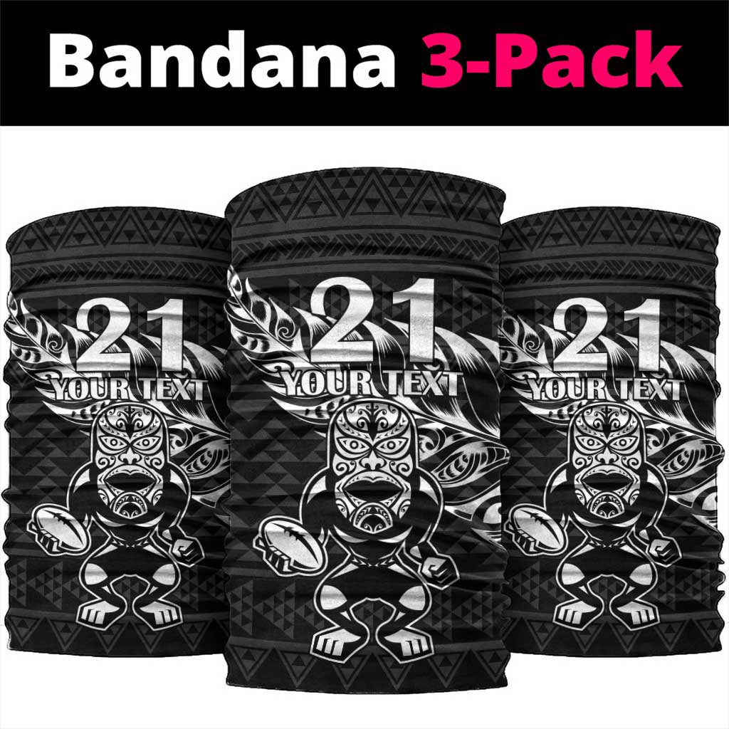 New Zealand Rugby Warrior Custom Neck Gaiter Black Fern Taniko Motif - Aussie Hoodie