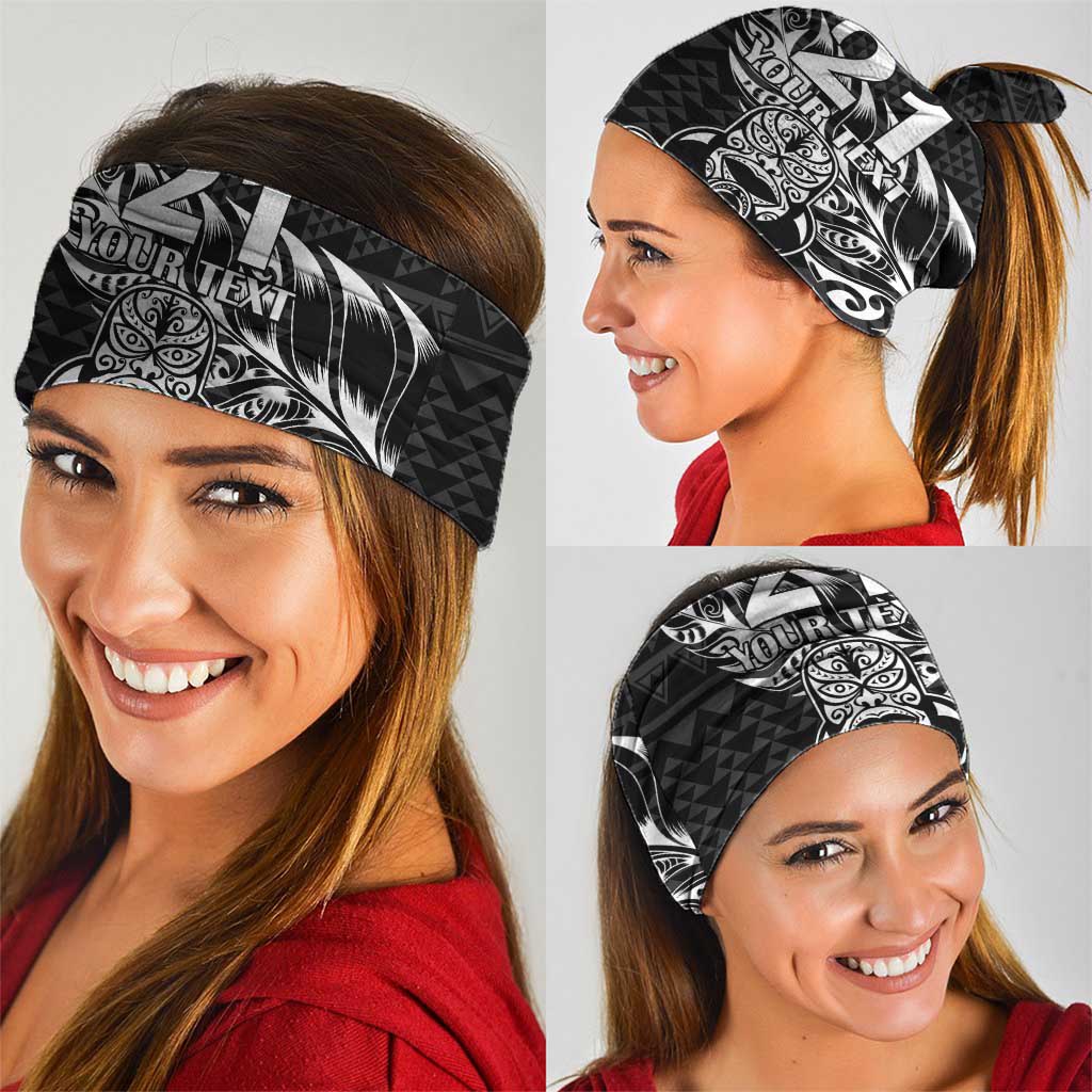 New Zealand Rugby Warrior Custom Neck Gaiter Black Fern Taniko Motif - Aussie Hoodie