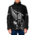 New Zealand Rugby Warrior Custom Padded Jacket Black Fern Taniko Motif - Aussie Hoodie
