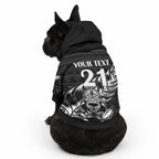 New Zealand Maori Rugby Warrior Custom Pet Hoodie Black Fern Taniko Motif