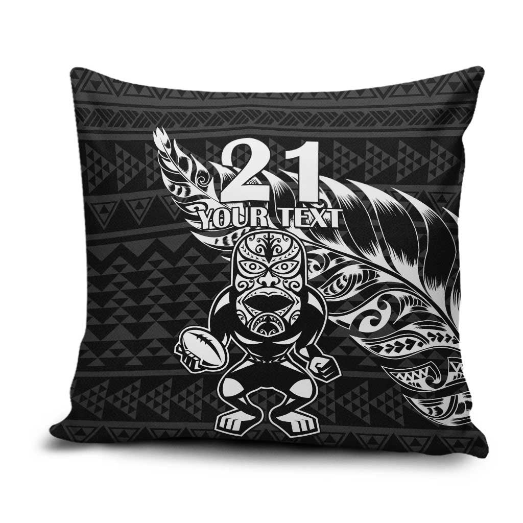 New Zealand Rugby Warrior Custom Pillow Cover Black Fern Taniko Motif - Aussie Hoodie