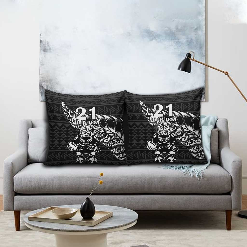 New Zealand Rugby Warrior Custom Pillow Cover Black Fern Taniko Motif - Aussie Hoodie