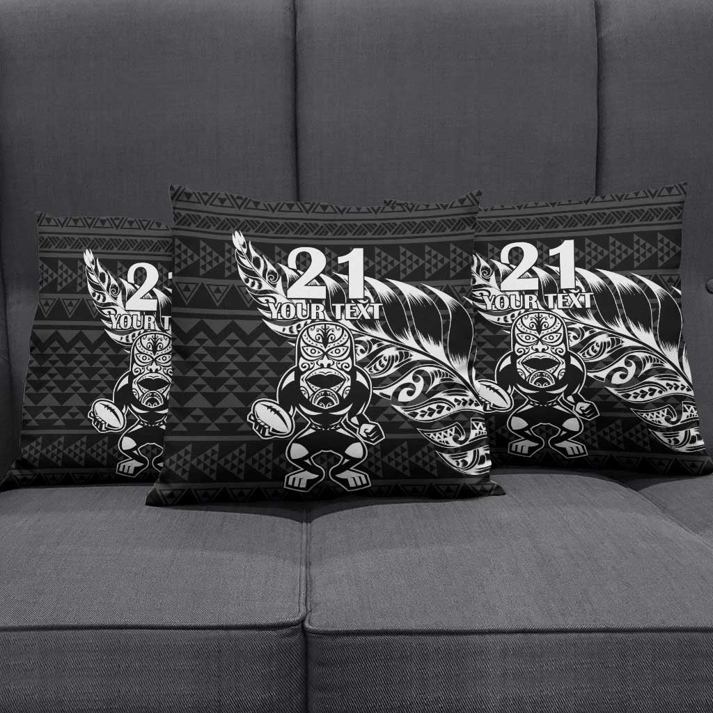 New Zealand Rugby Warrior Custom Pillow Cover Black Fern Taniko Motif - Aussie Hoodie