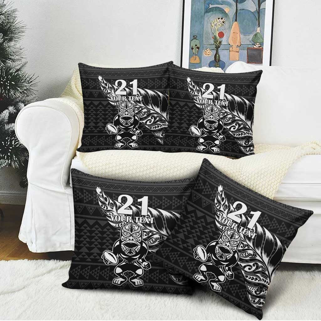New Zealand Rugby Warrior Custom Pillow Cover Black Fern Taniko Motif - Aussie Hoodie
