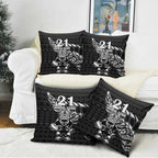 New Zealand Rugby Warrior Custom Pillow Cover Black Fern Taniko Motif - Aussie Hoodie