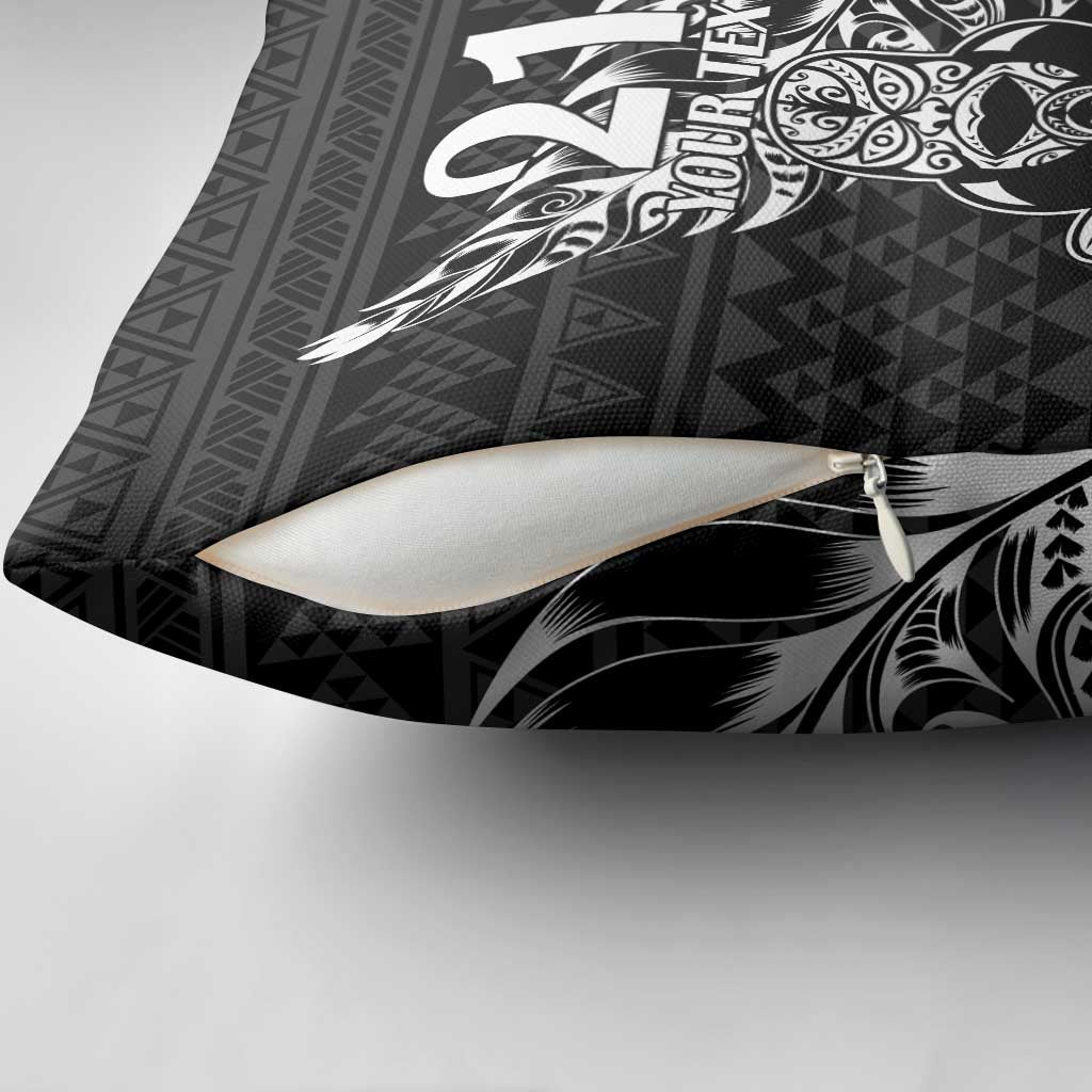New Zealand Rugby Warrior Custom Pillow Cover Black Fern Taniko Motif - Aussie Hoodie