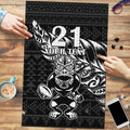 New Zealand Rugby Warrior Custom Puzzle Black Fern Taniko Motif - Aussie Hoodie