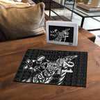 New Zealand Rugby Warrior Custom Puzzle Black Fern Taniko Motif - Aussie Hoodie