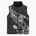New Zealand Rugby Warrior Custom Sleeveless Puffer Jacket Black Fern Taniko Motif - Aussie Hoodie