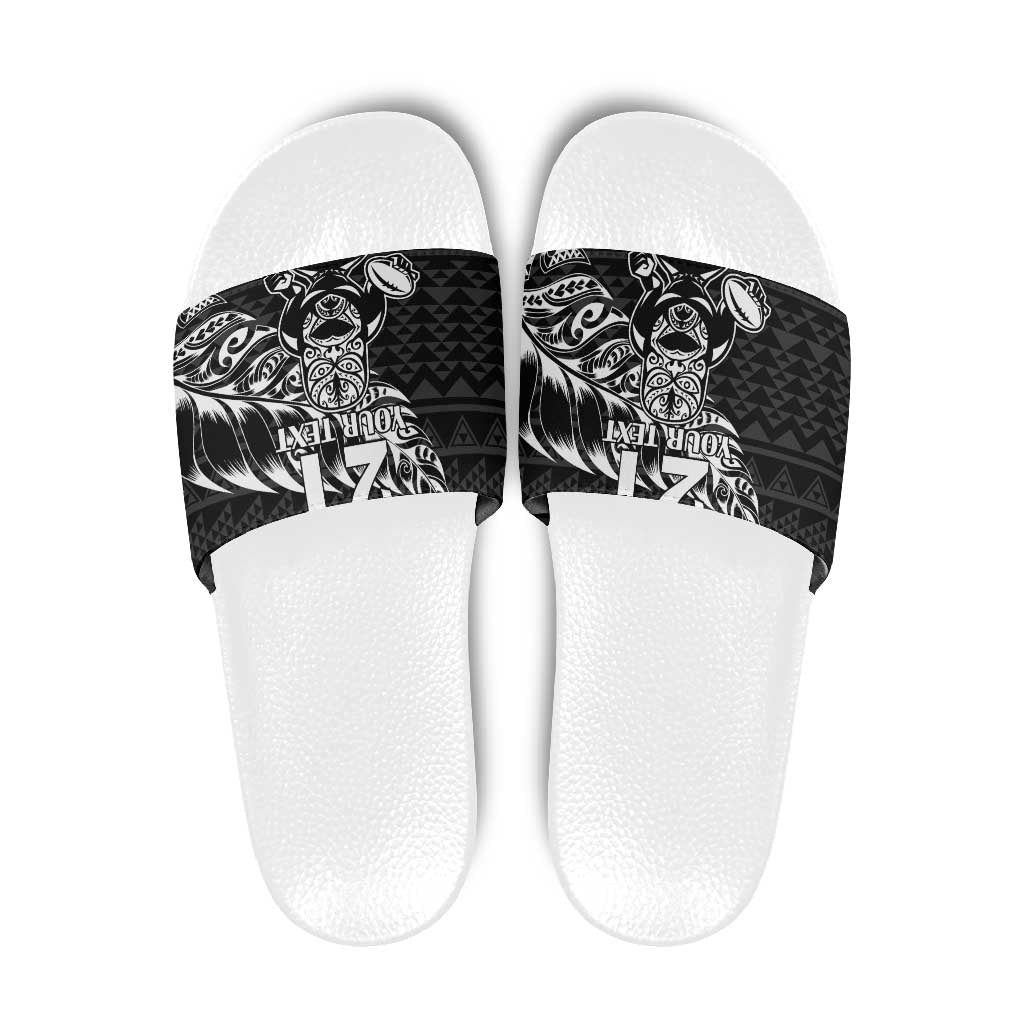New Zealand Rugby Warrior Custom Slide Sandals Black Fern Taniko Motif - Aussie Hoodie