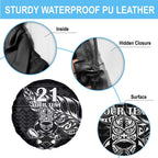 New Zealand Rugby Warrior Custom Spare Tire Cover Black Fern Taniko Motif
