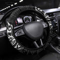 New Zealand Rugby Warrior Steering Wheel Cover Black Fern Taniko Motif