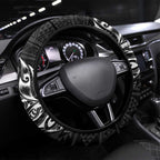 New Zealand Rugby Warrior Steering Wheel Cover Black Fern Taniko Motif