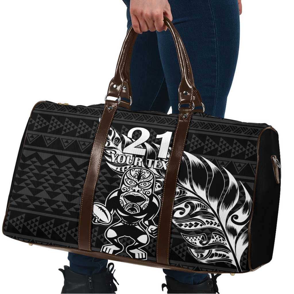 New Zealand Rugby Warrior Custom Travel Bag Black Fern Taniko Motif - Aussie Hoodie