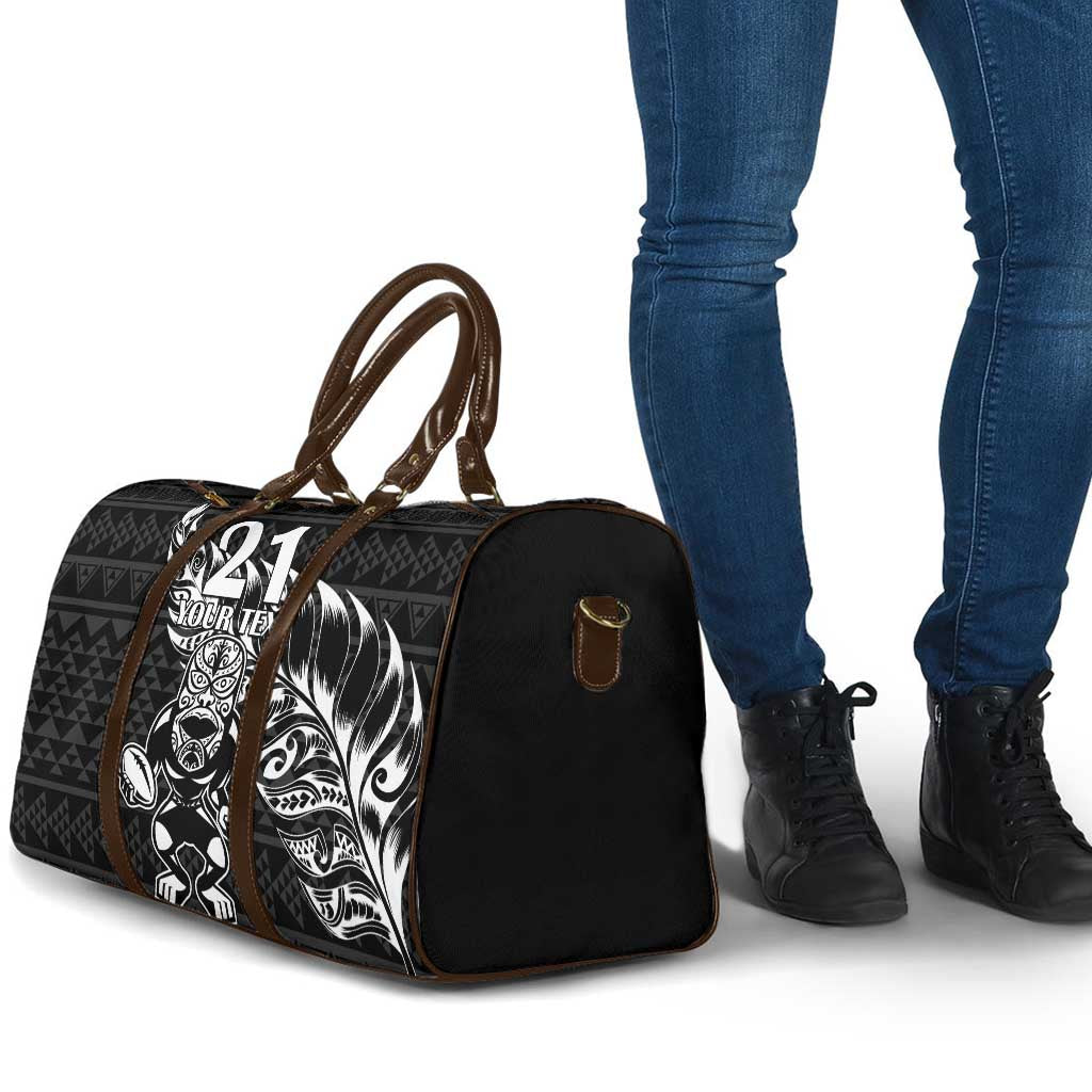 New Zealand Rugby Warrior Custom Travel Bag Black Fern Taniko Motif - Aussie Hoodie