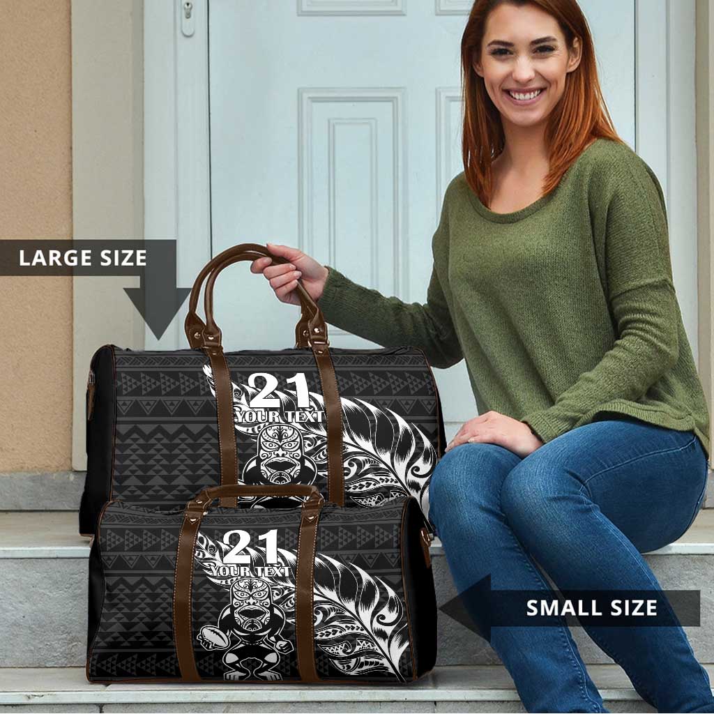 New Zealand Rugby Warrior Custom Travel Bag Black Fern Taniko Motif - Aussie Hoodie