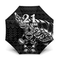 New Zealand Rugby Warrior Custom Umbrella Black Fern Taniko Motif - Aussie Hoodie