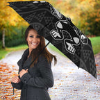 New Zealand Rugby Warrior Custom Umbrella Black Fern Taniko Motif - Aussie Hoodie