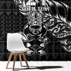 New Zealand Rugby Warrior Custom Window Curtain Black Fern Taniko Motif
